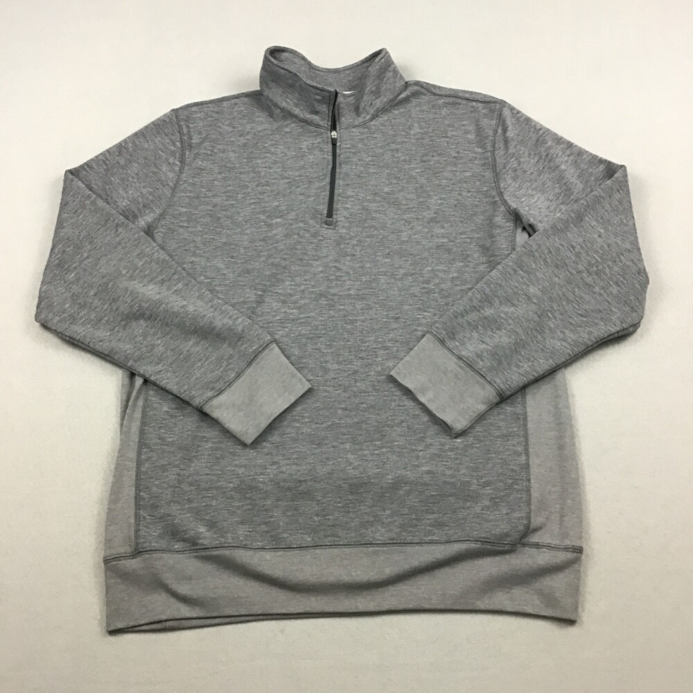 Dunning Sweater Men Extra Large Gray Solid Solid 1/4 Zip Side Panels Pullover XL